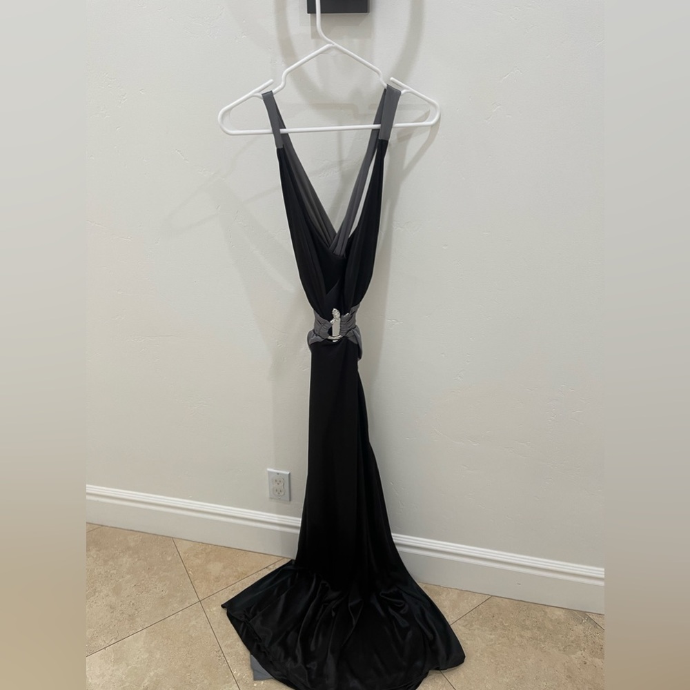 Black and silver snake rhinestone dress